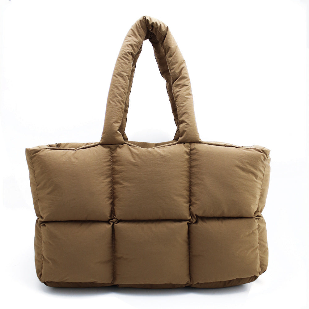 tote bag with puff down