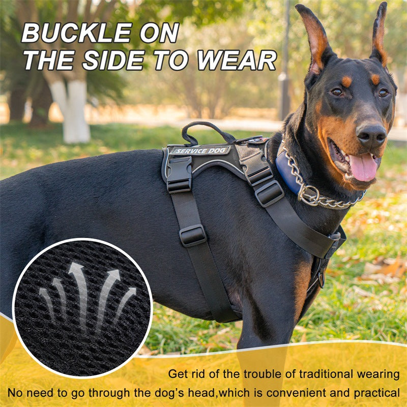 Shock absorber night vision reflect pet tactical chest strap