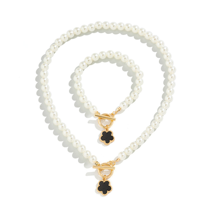 Five-petal Flower Pearl Necklace Special-interest Design