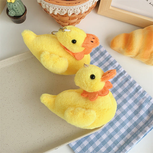 Cute Cole Duck Plush Toy Creative Yellow Little Duck Keychain Small Pendant Doll