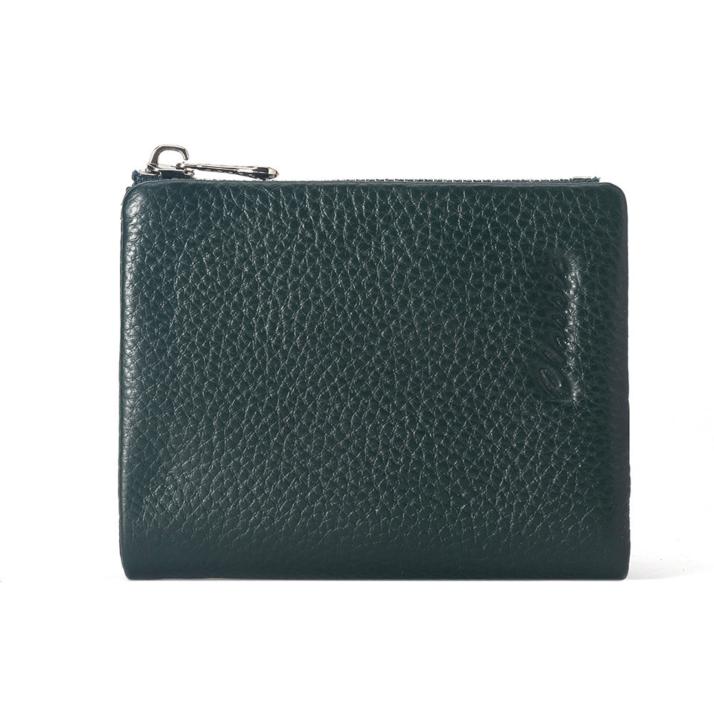 Leather Wallet Lychee Pattern Women's Short