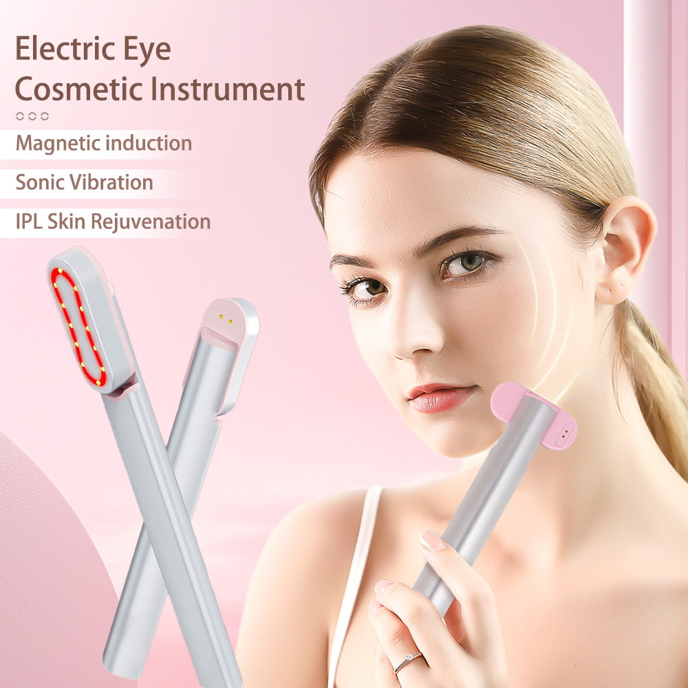 Eye beauty rotatable EMS heating eye cream inductive therapeutic instrument