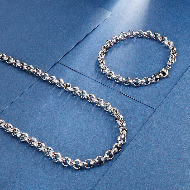 Multi-cutting Surface Chain Titanium Steel Men's Bracelet