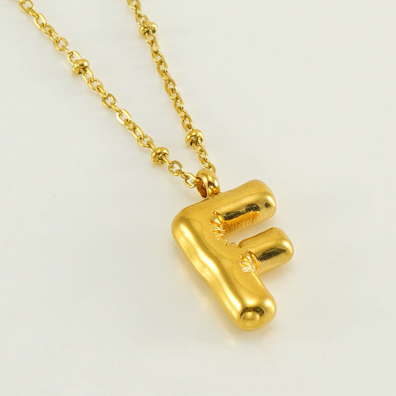 Women's Fashion Bubble Letter Pendant Short Necklace