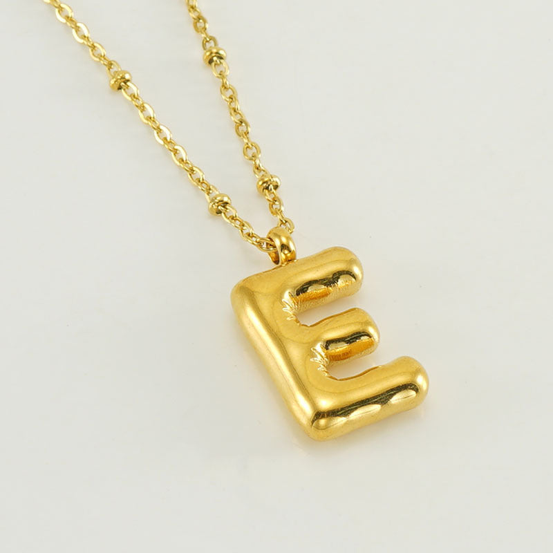 Women's Fashion Bubble Letter Pendant Short Necklace