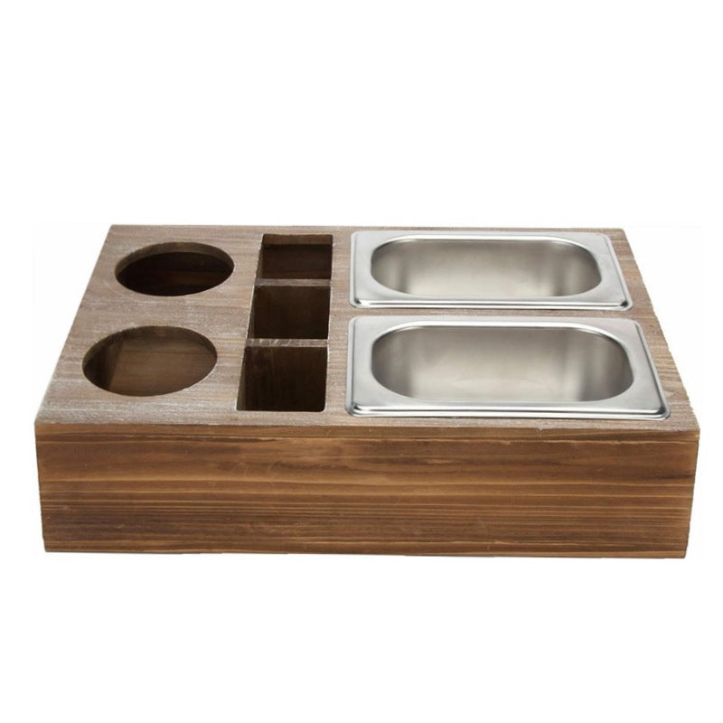 Wooden Snack Tray Table Stand Storage Box