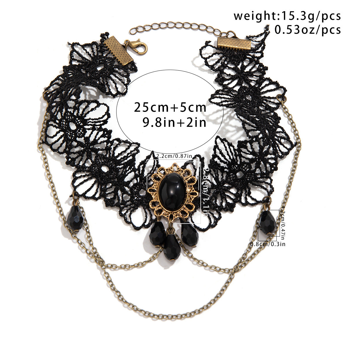 Retro Lolita Lace Arm Chain Black Ornament