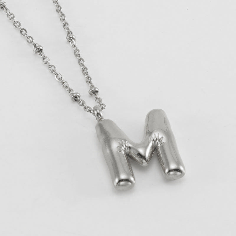 Women's Fashion Bubble Letter Pendant Short Necklace