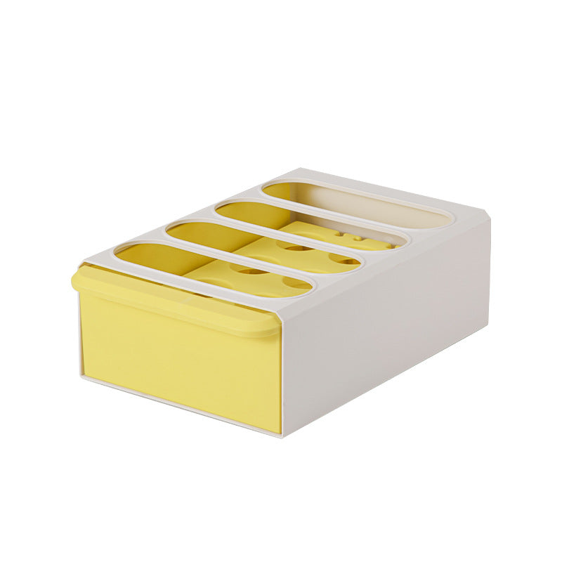 Storage box for eggs in the style of a household kitchen drawer