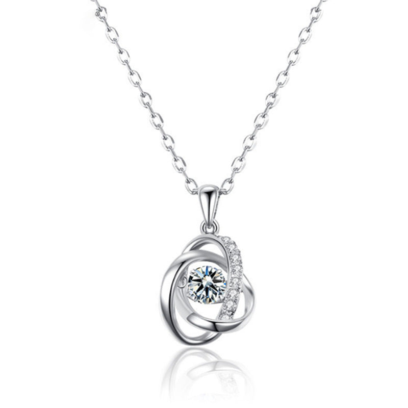 Ocean Heart Necklace Female 925 Silver