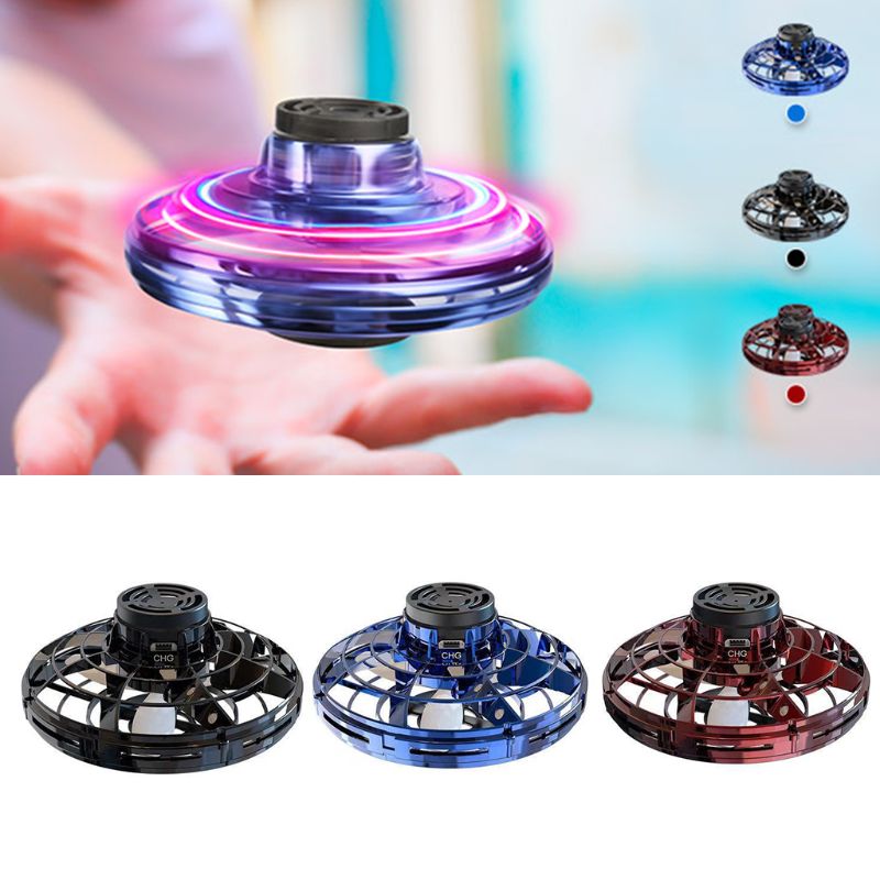 Mini Fingertip Gyro Interactive Drone LED UFO Type Flying Spinner Kids