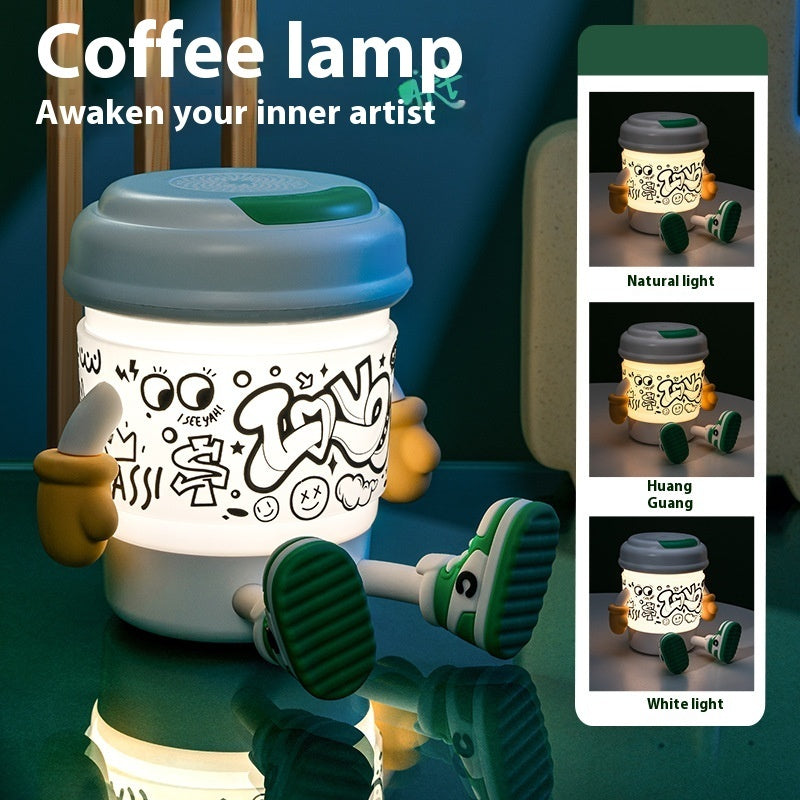 Coffee Cup Small Night Lamp USB Rechargeable Bluetooth Audio Ambient Light