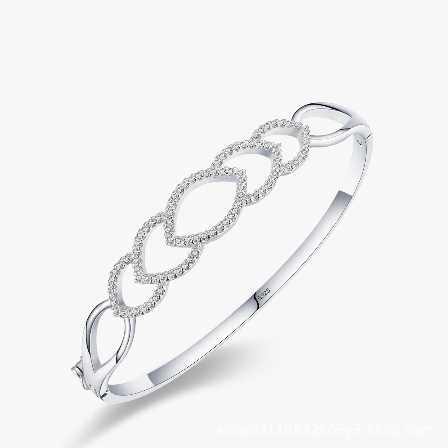 S925 Sterling Silver Ladies Chain Hollow Jewelry Bracelet