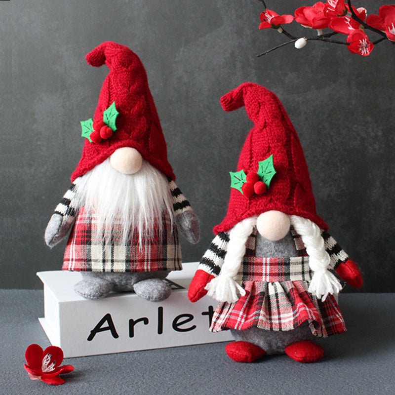 Cute braids faceless plaid hood forest old man