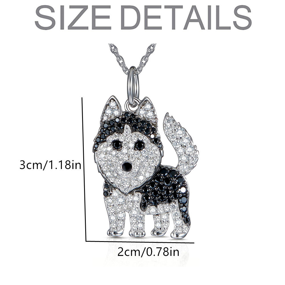 Cute Husky Shape Pendant Necklace