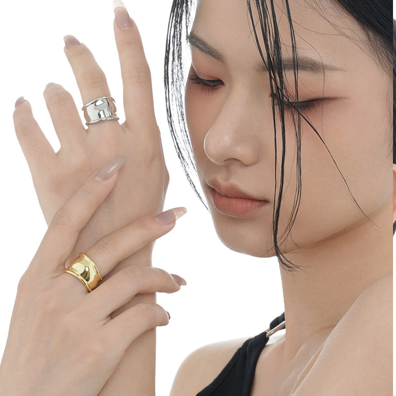 Glossy Geometry Index Finger Ring