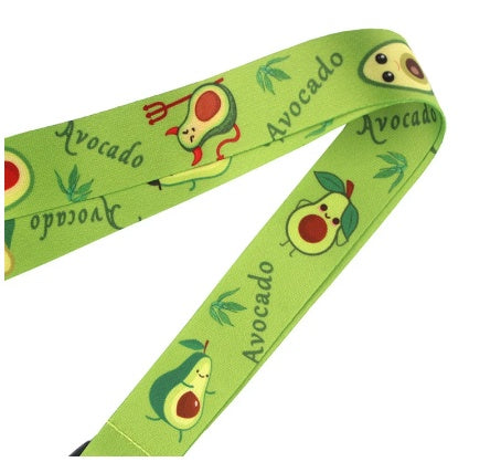 Fruit Avocado Cartoon Double-sided Printing Polyester Buckle Mobile Phone Lanyard