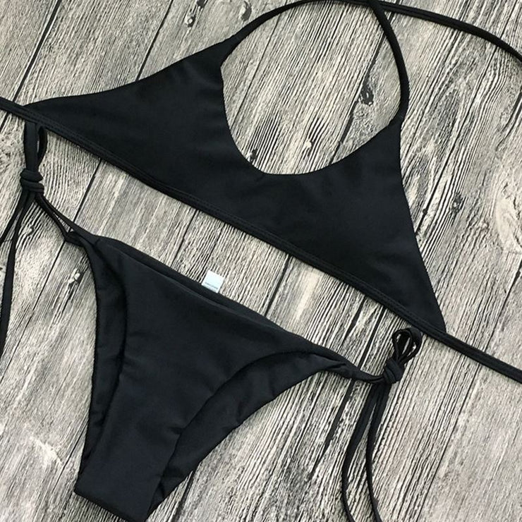 Damen Bademode Bikini Einfarbig Bikini Set