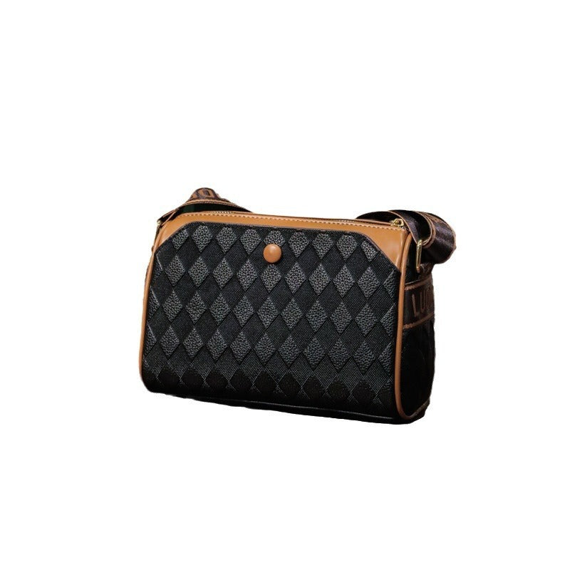 Damen Rhombus Leder Mode Schulter Messenger Bag