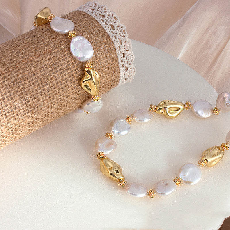 Fashion Natural Freshwater Pearl Bracelet Fritillary High-grade Texture European And American Style Necklace