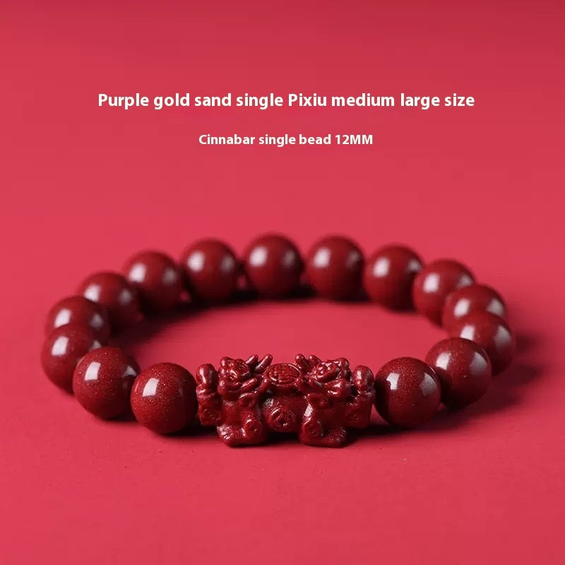 High-content Natural Raw Ore Cinnabar Ruyi Pi Xiu Bracelet