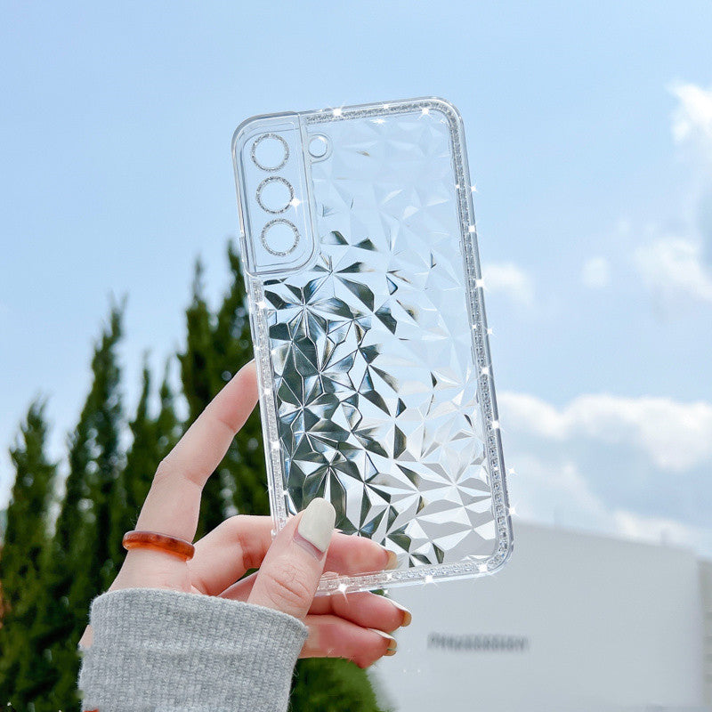 Luxuriöse Diamant Dekoration Für S22 Transparent Telefon Fall