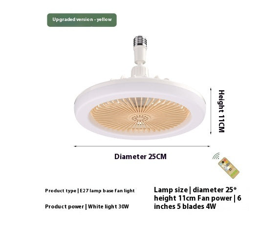 Ceiling fan 26cm with E27 30W LED lamp remote control