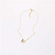 Shell Butterfly Necklace Ins Cold Style 18K Gold