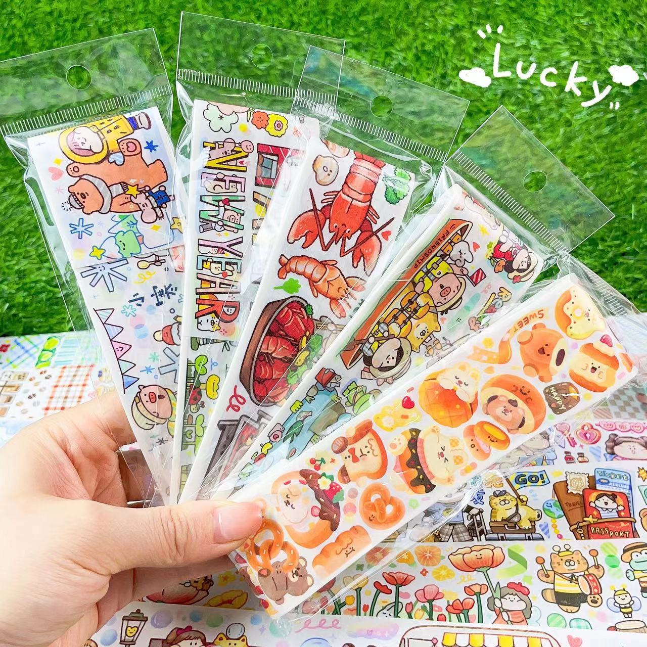 Hemorrhoid Tape Packaging Full Cycle Cartoon Cute Character Stickers