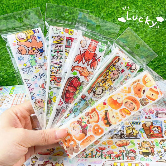 Hemorrhoid Tape Packaging Full Cycle Cartoon Cute Character Stickers