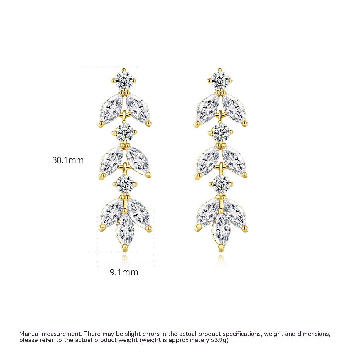 Bridal Zircon Earrings High Quality White