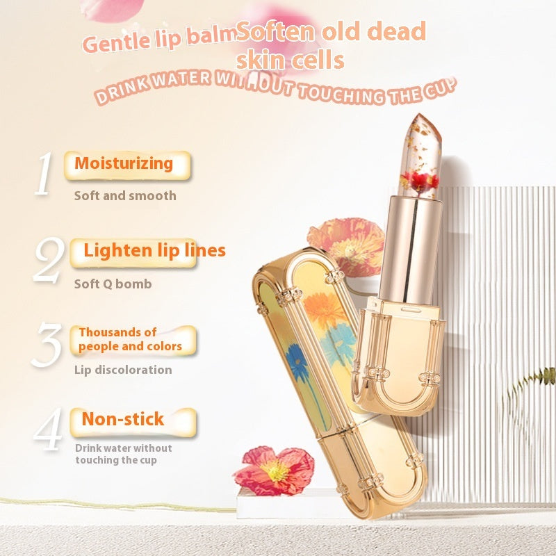 Women Jelly Warm Flower Square Tube Lipstick