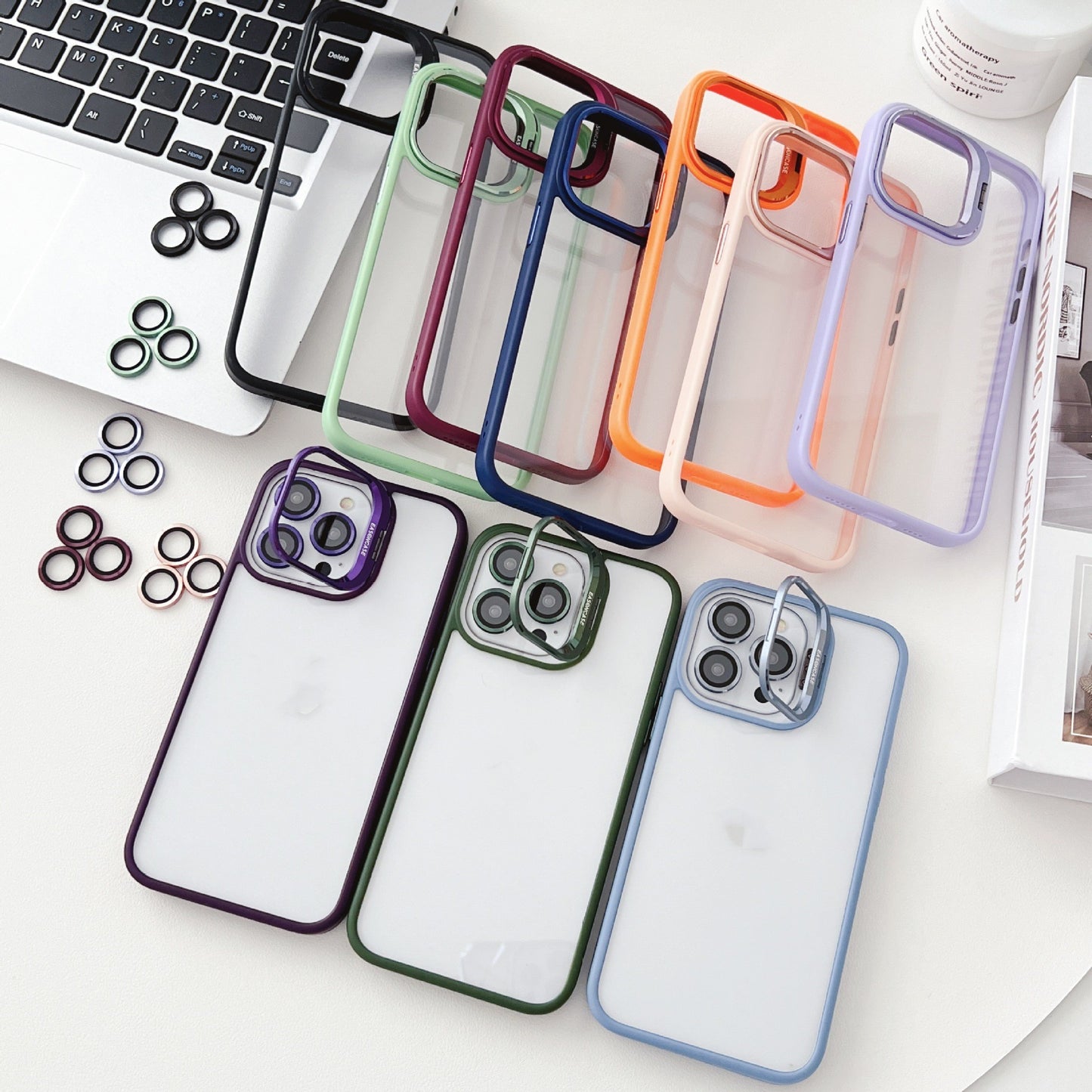 Metal Lens Invisible Bracket Phone Case