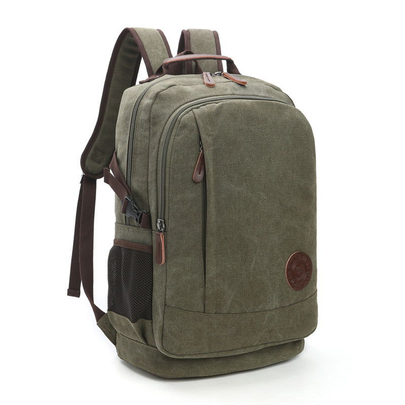 Men's and Women's Wear-resistant Washed Canvas Backpacks, Street Casual Fashion, Large Capacity, Multifunctional