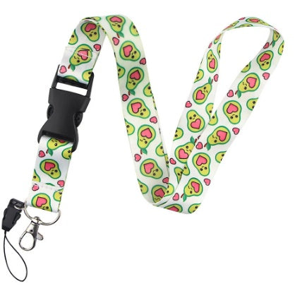 Fruit Avocado Cartoon Double-sided Printing Polyester Buckle Mobile Phone Lanyard