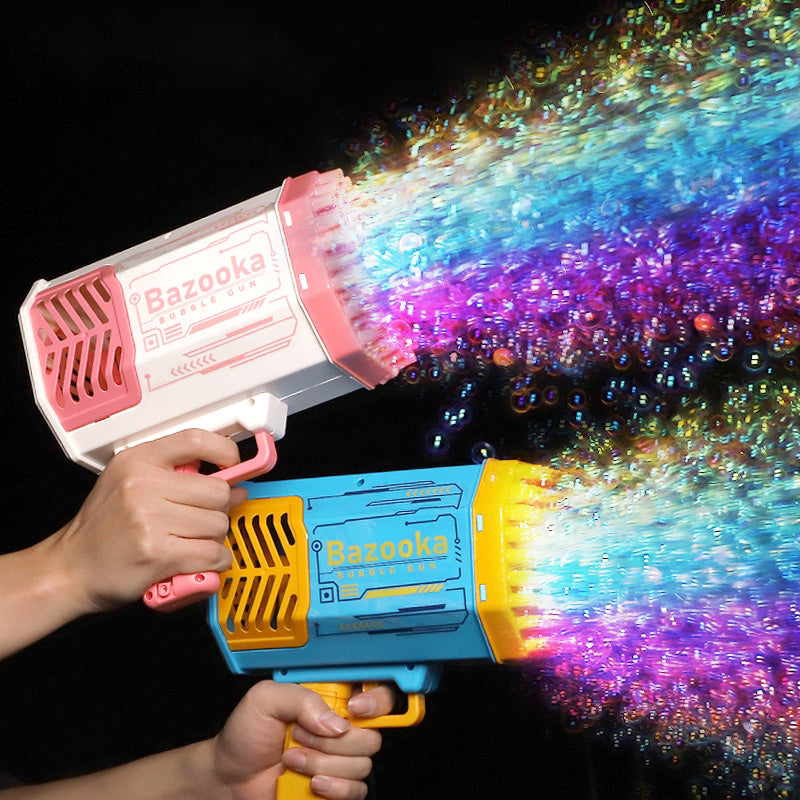 Soap Bubble Gun Rocket 69 Holes Automatic Blower with Light