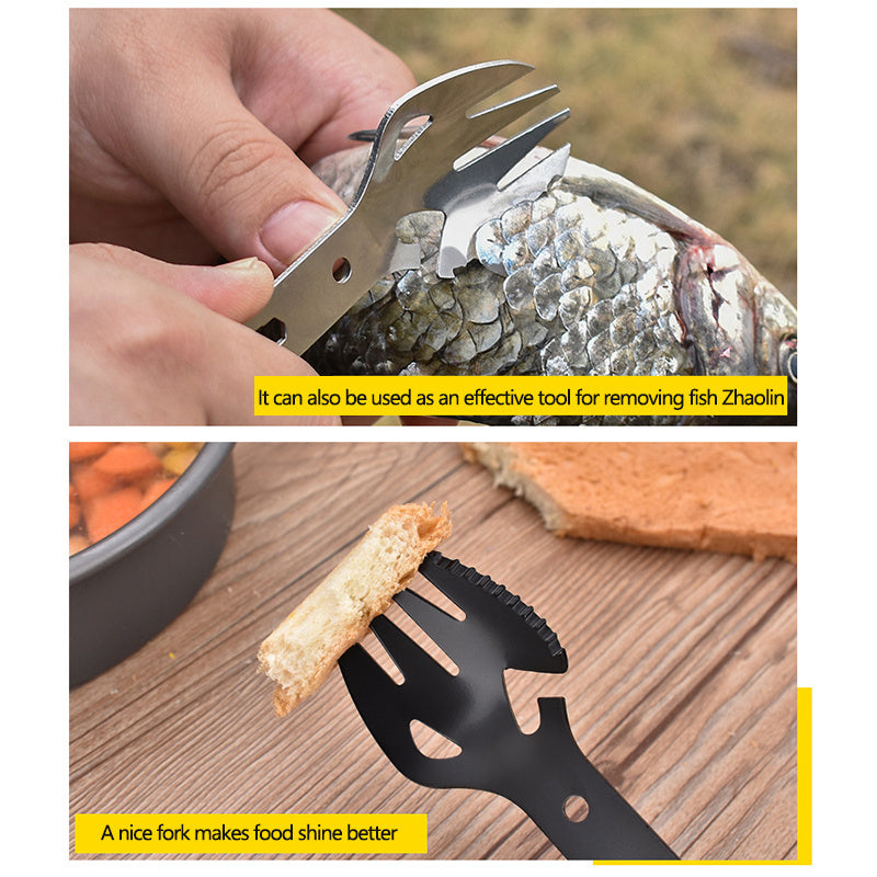 Stainless Steel Multifunctional Fork Spoon Combination Bottle Opener