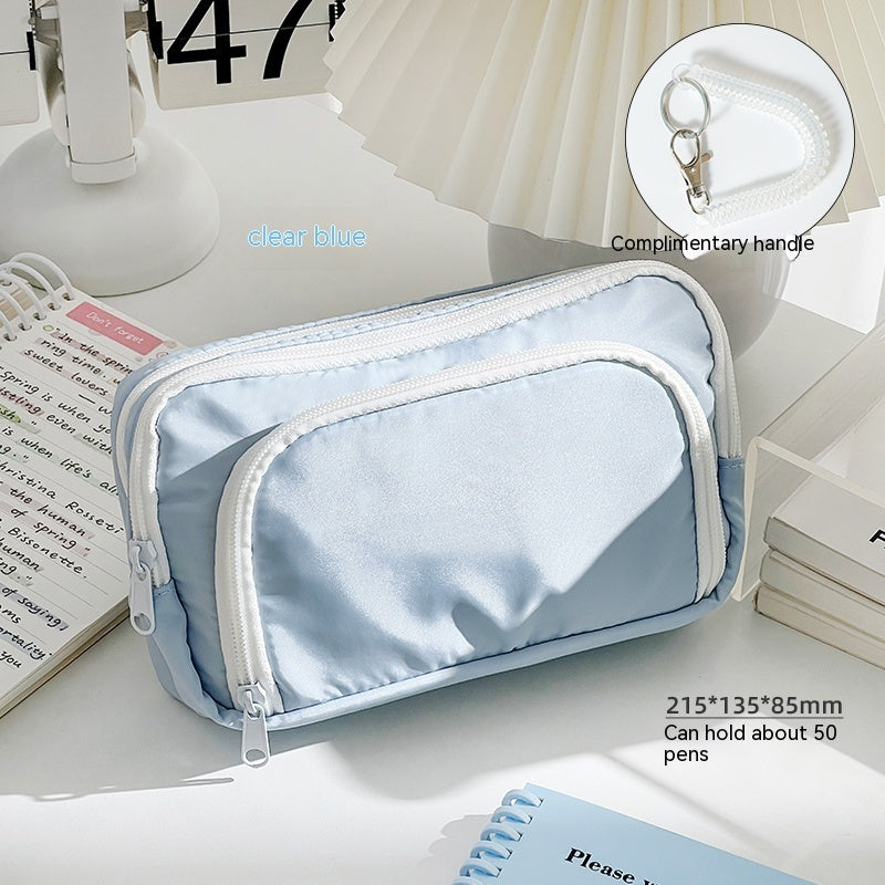 Double Layer Pencil Case For High-capacity Exam Stationery