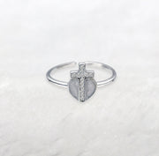 S925 Silber Liebe Herz Tropfen Ring