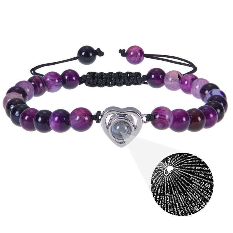 Beaded Woven Bracelet Heart-shaped