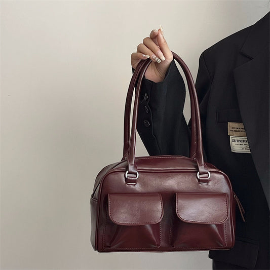 All-match shoulder bag for retro commuters