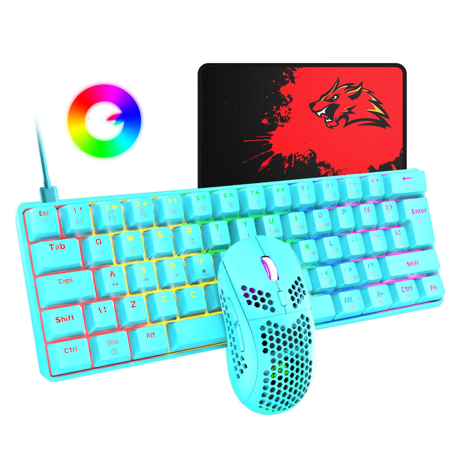 Tablet Notebook RGB Gaming Keyboard and Mouse Set