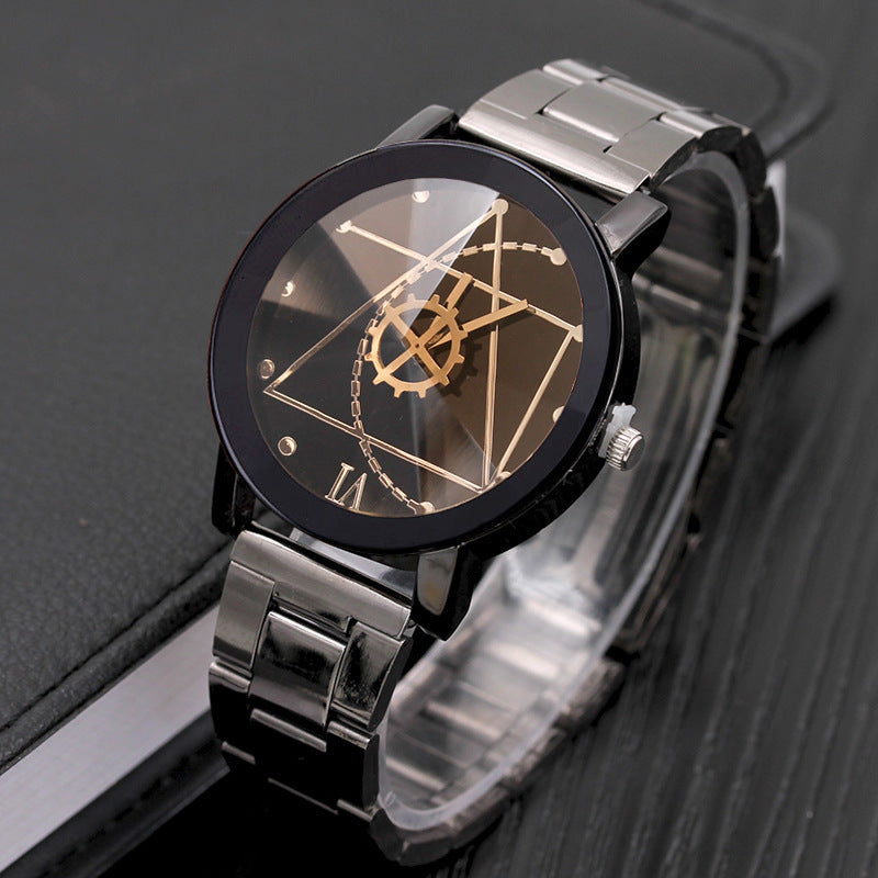 Fashion Gear Compass Steel Watch Men and Women Couple Watches