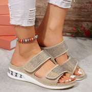 Neue Luftkissen Wedges Sandalen Strass Rutschen Römische Sandalen