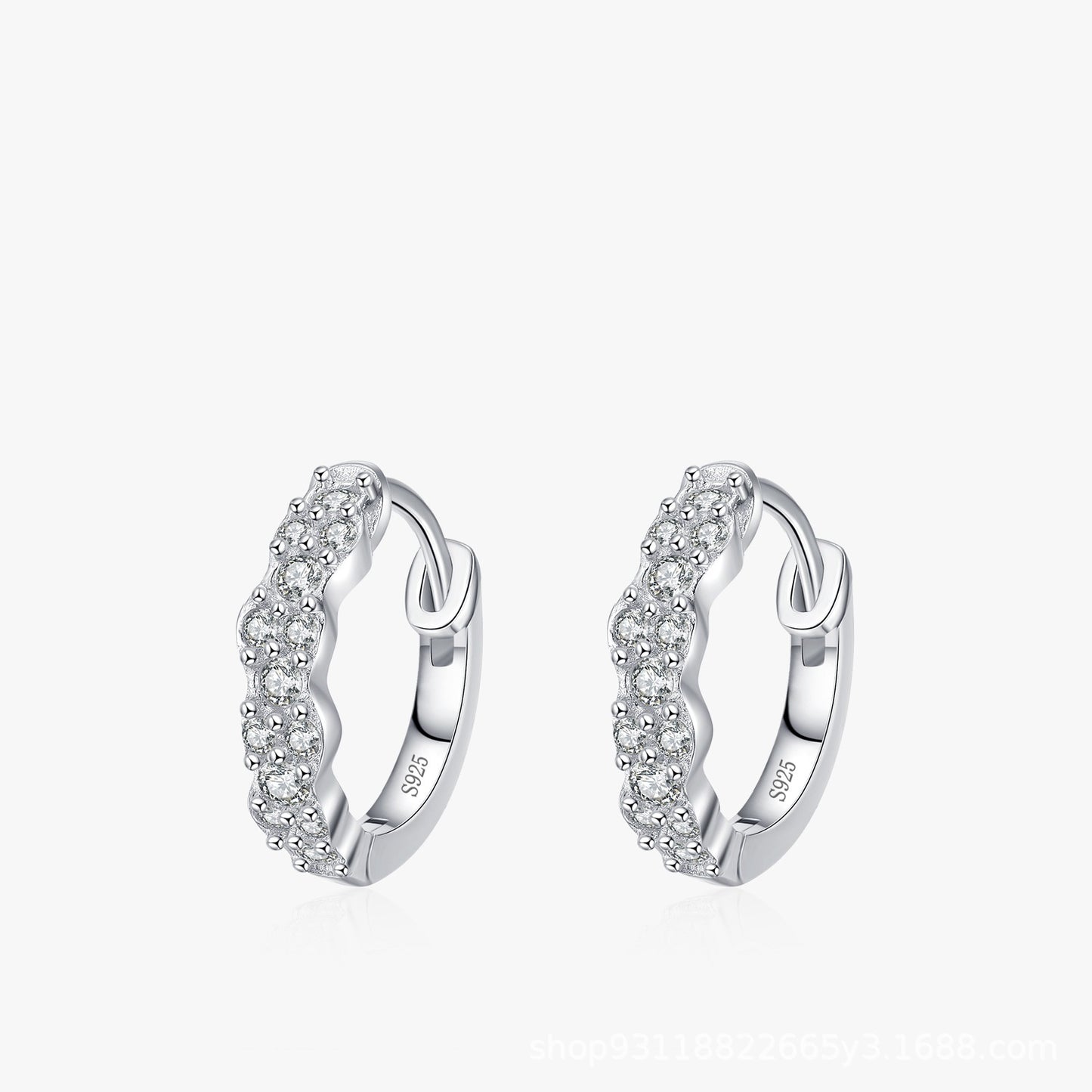 Women's S925 Silver Geometric Rhinestone Earrings