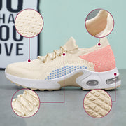 Lace-up Air Kissen Sneakers Frauen fliegen gewebt atmungsaktiv Casual Mesh Schuhe Sommer