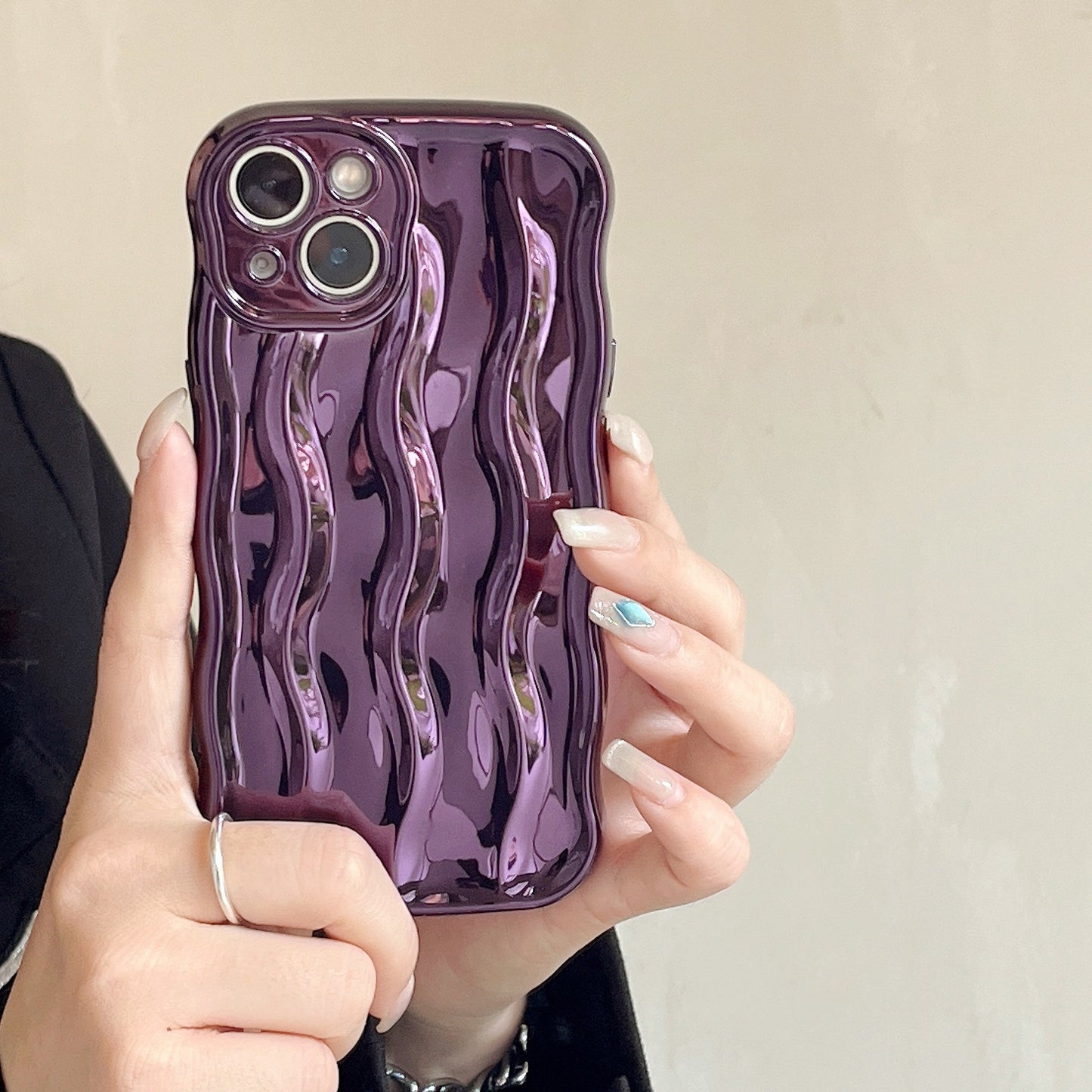 Electroplating water ripple-proof phone case solid color