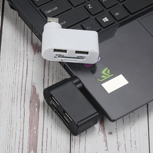 Rotating USB 2.0HUB Hub Multifunction Card Reader Splitter