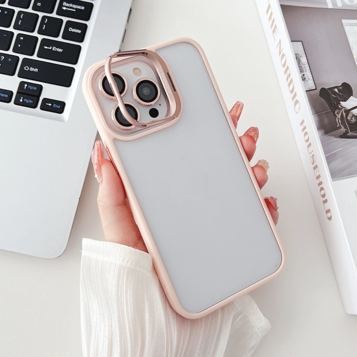 Metal Lens Invisible Bracket Phone Case