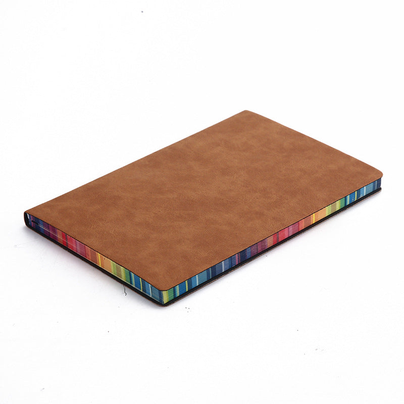 Colorful Rainbow Side A5 Leather Cover Notebook